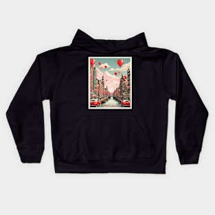 Amsterdam Valentine's Day Vintage Poster Tourism Kids Hoodie